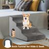 4-Tier High Density Foam Dog Ramps Extra Wide Pet Stairs with Non-slip Bottom