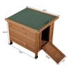 Modern Wooden Rabbit Cat Dog Hutch, Indoor/Outdoor Retreat House with Openable Roof for Small Pets, Weatherproof, Bright Yellow