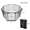 200" Adjustable Safety Gate 8 Panels Play Yard Metal Doorways Fireplace Fence Christmas Tree Fence Gate for House Stairs Gate prohibited area fence