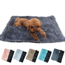 Soft Plush Padded Pet Sleeping Mat Soft Pet Mattress Puppy Dog Cat Sofa Cushion Warm and Breathable Large Dog Pet Bed Dog Mat (Color: Light Brown)