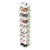 9Tier Narrow Entryway Shoe Rack Plastic Vertical Shoe Organizer Space Saving Free Standing Shoes Storage Shelf Closet Hallway