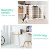 36 Inch Folding Wooden Freestanding Pet Gate Dog Gate with 360° Flexible Hinge